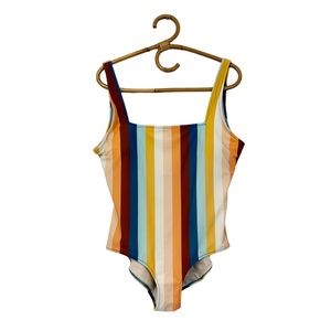 Joe Fresh | Striped Square Neck One Piece‎ Swim Suit Size L